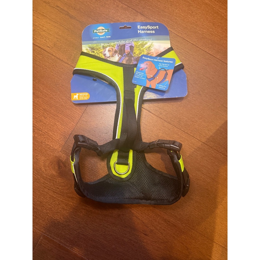 PetSafe EasySport Dog Harness Medium Lime Green Reflective Padded EASH-M-APL